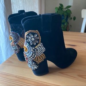 Steven by Steve Madden Black Embellished Heeled Boots